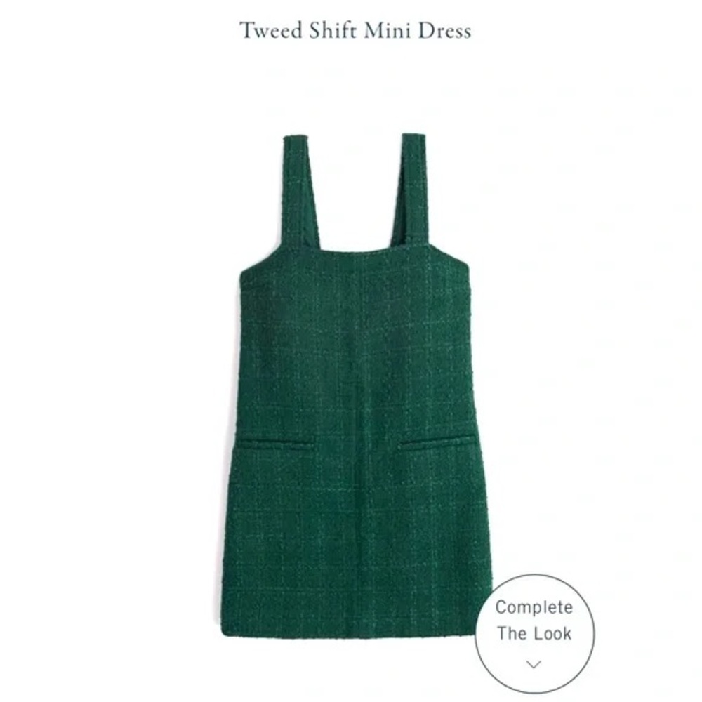 Ambercrombie and Fitch Green Tweed Shift Mini Dress | Small T